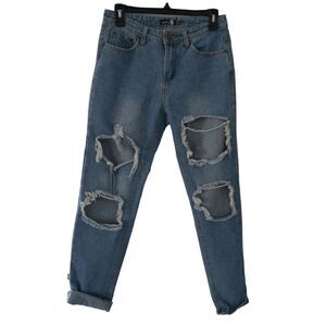 Boohoo Mid -Rise Skinny Ripped Jeans 4 #1700-B5